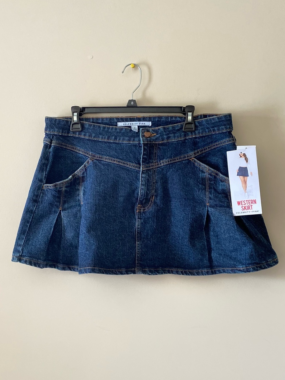 Celebrity Pink Women's Western Pleated Denim Mini Skirt - XL - New with Tags - Picture 10 of 16